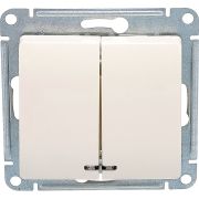 Выключатель 2-кл. СП Glossa 10А IP20 (сх. 5а) 10AX с подсветкой механизм беж. SE GSL000253