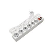 Удлинитель с сетевым фильтром 6х10м с заземл. 10А IP20 ПВС 3х0.75 защ. шторки бел. UNIVersal 967U-3010