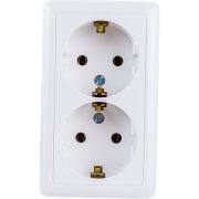 Розетка 2-м ОП Хит 16А 250В с заземл. без защ. шторок с изолир. пластиной бел. SE RA16-238I-B