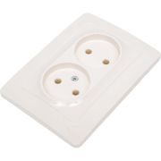 Розетка 2-м СП Blanca 16А IP20 250В без заземл. без защ. шторок молоч. SE BLNRS000022