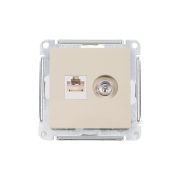 Розетка компьютерная + телевизионная 2-м СП AtlasDesign RJ45 кат.5E + TV механизм беж. SE ATN000289