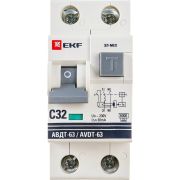 Выключатель автоматический дифференциального тока 32А 30мА тип AC 6кА АВДТ-63 электромех. PROxima EKF DA63-32-30-AC