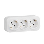 Розетка 3-м ОП Quteo 16А IP20 250В 3х2P+E с заземл. защ. шторки бел. IEK 782238