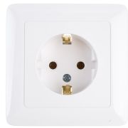 Розетка 1-м СП 1мод. Хит 16А IP20 250В с заземл. без защ. шторок бел. SE RS16-134-B