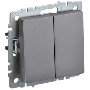 Выключатель 2-кл. СП BRITE ВС10-2-0-БрС 10А механизм сталь IEK BR-V20-0-10-K46