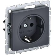Розетка 1-м СП BRITE РС11-1-0-БрГ 16А с заземл. без защ. шторки механизм графит IEK BR-R11-16-K53