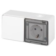 Блок розетка с выключателем Эксперт 11-7501-01 IP55 16А (10AX)-250В ОУ бел. Эра Б0063288