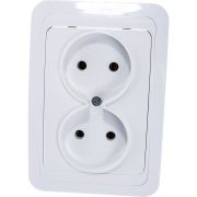 Розетка 2-м СП Mimoza 16А IP20 без заземл. бел./бел. Makel 12017