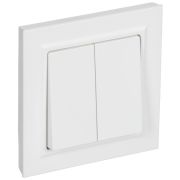 Выключатель 2-кл. СП BRITE ВСР10-2-0-БрАБ 10А в сборе арктич. бел. IEK BR-V20-0-10-K91-F