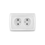 Розетка 2-м СП Маргарита 16А IP20 без заземл. бел. UNIVersal М0102
