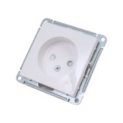 Розетка 1-м СП W59 16А IP20 без заземл. защ. шторки механизм бел. SE RS16-151-1-86