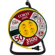 Удлинитель на катушке 4х50м без заземл. 16А IP20 3.5кВт Союз 481S-3305