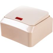 Выключатель 1-кл. ОП Этюд 10А IP20 с подсветкой крем. SE BA10-005K